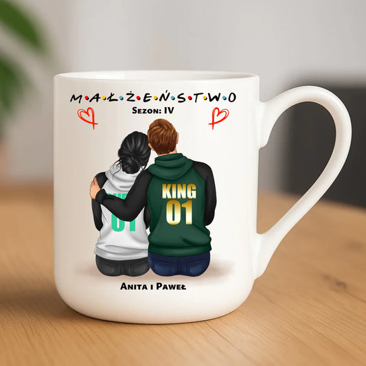 Kubek elegant dla par - Małżeństwo Sezon - personalizowany W05 - StoryCups.pl