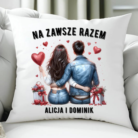 Poduszka dla par - Na zawsze razem - personalizowana W07 - StoryCups.pl