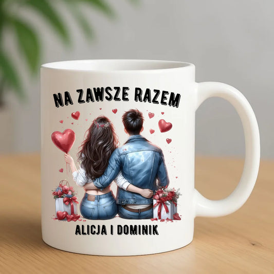 Kubek dla par - Na zawsze razem - personalizowany W07 - StoryCups.pl