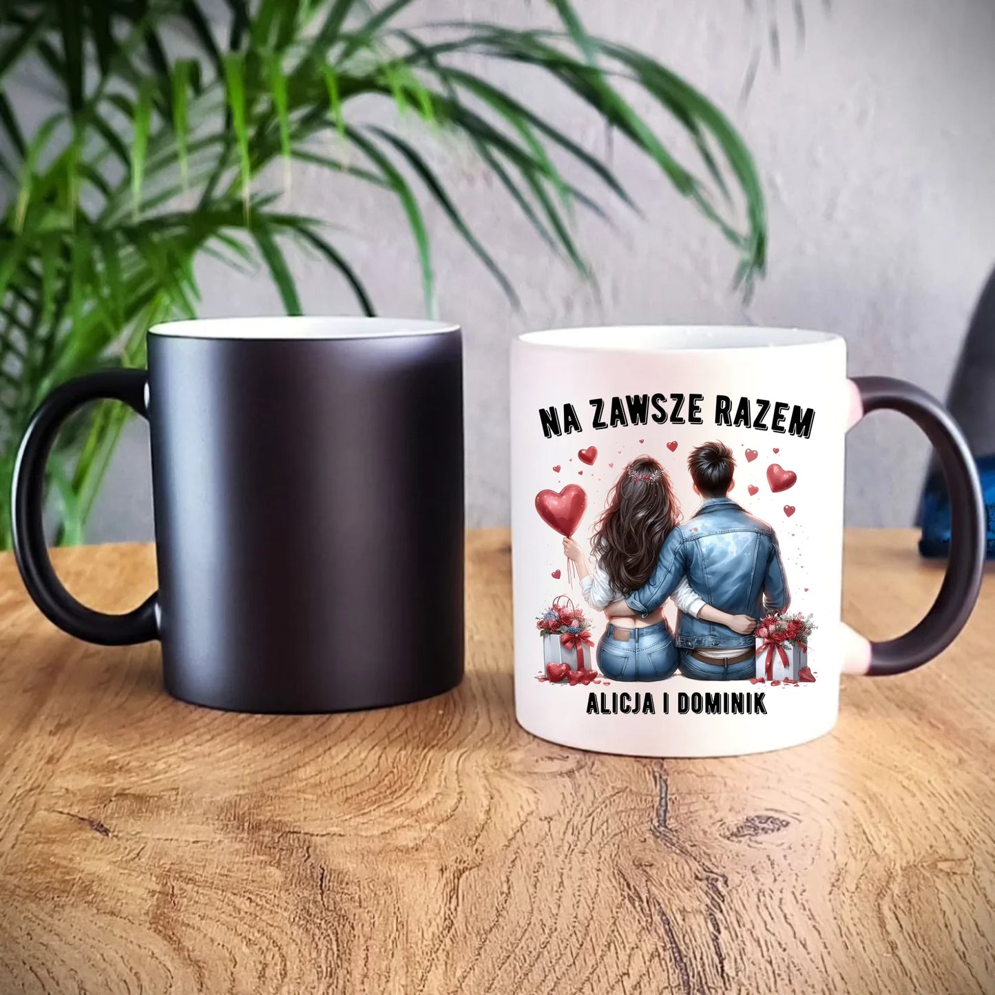 Kubek magiczny dla par - Na zawsze razem - personalizowany W07 - StoryCups.pl