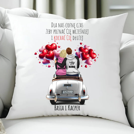Poduszka dla par - Dla nas cofnę czas - personalizowana W08 - StoryCups.pl