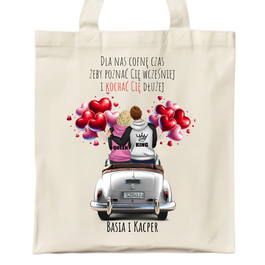 Torba dla par - Dla nas cofnę czas - personalizowana W08 - StoryCups.pl