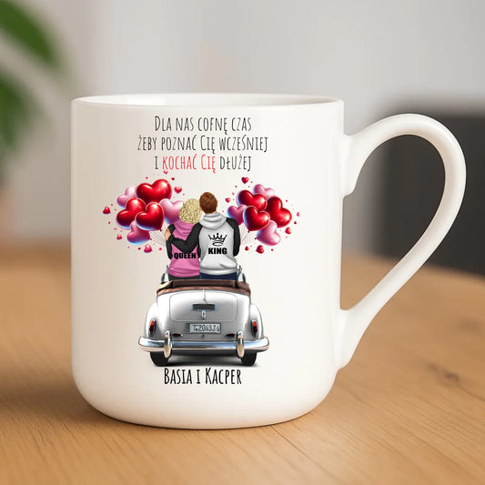 Kubek elegant dla par - Dla nas cofnę czas - personalizowany W08 - StoryCups.pl