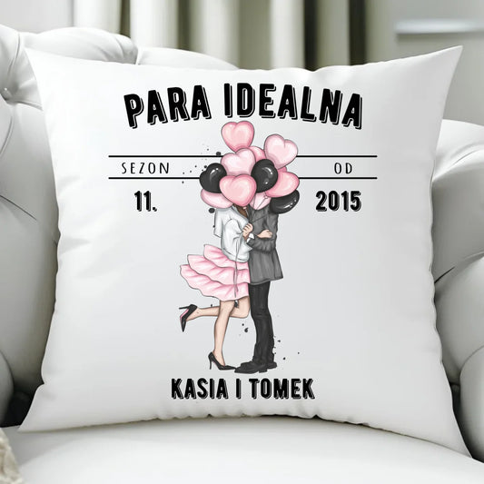 Poduszka dla par na rocznicę - Para idealna - personalizowana W11 - StoryCups.pl