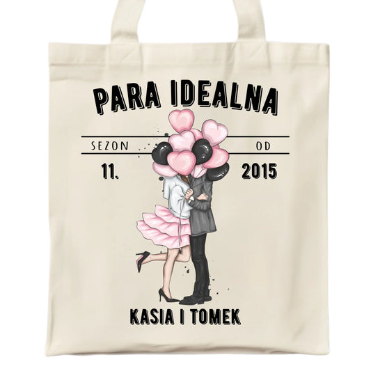Torba dla par na rocznicę - Para idealna - personalizowana W11 - StoryCups.pl