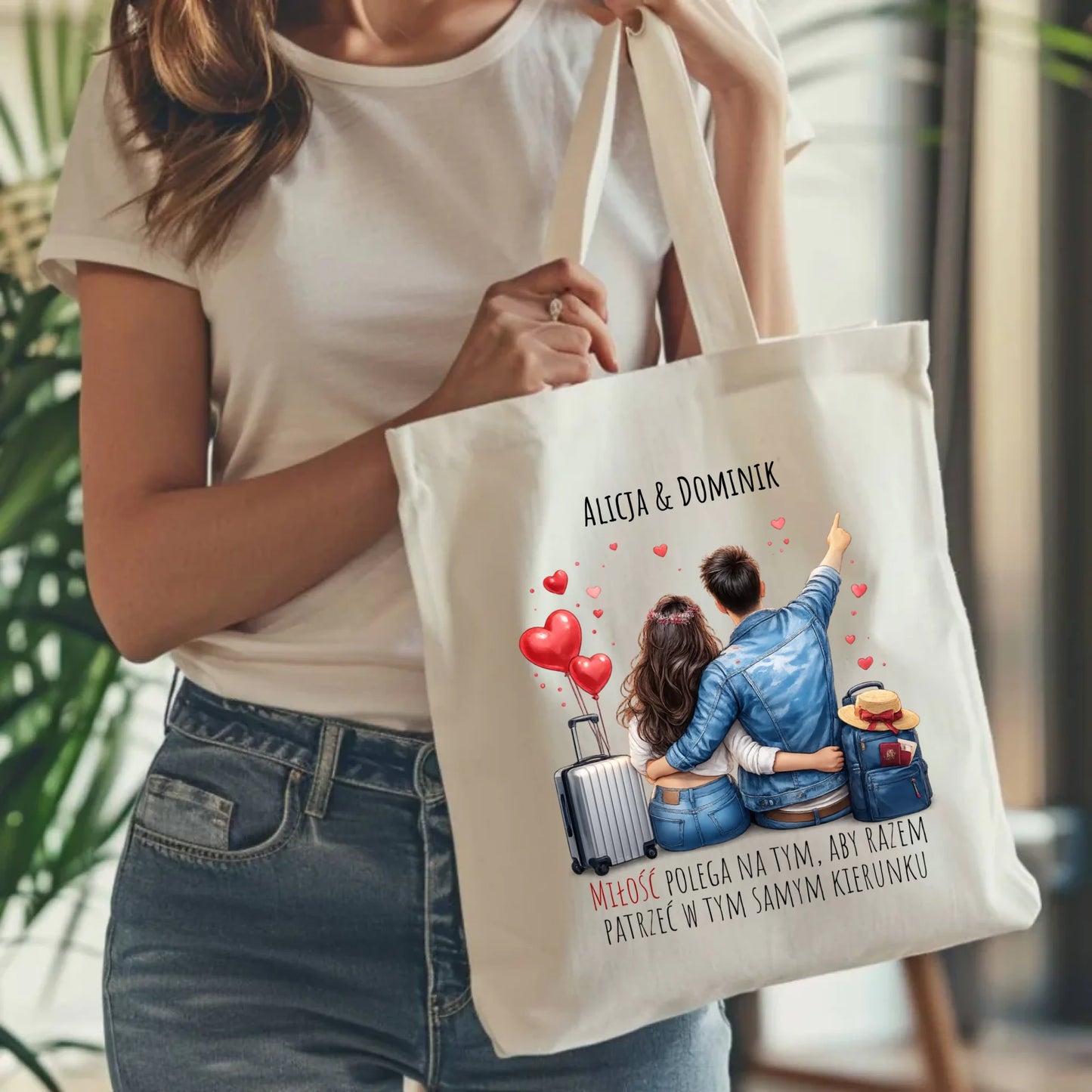 Torba dla par - Para w podróży miłość - personalizowana W12 - StoryCups.pl