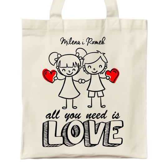 Torba dla par - All You need is love - personalizowana W13 - StoryCups.pl