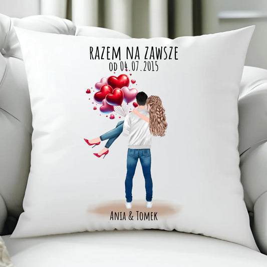 Poduszka dla par na rocznicę - Razem na zawsze - personalizowana W14 - StoryCups.pl