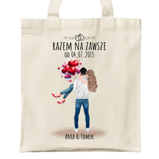 Torba dla par na rocznicę - Razem na zawsze - personalizowana W14 - StoryCups.pl