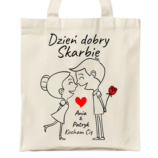 Torba dla dla par - Dzień dobry Skarbie - personalizowana W15 - StoryCups.pl