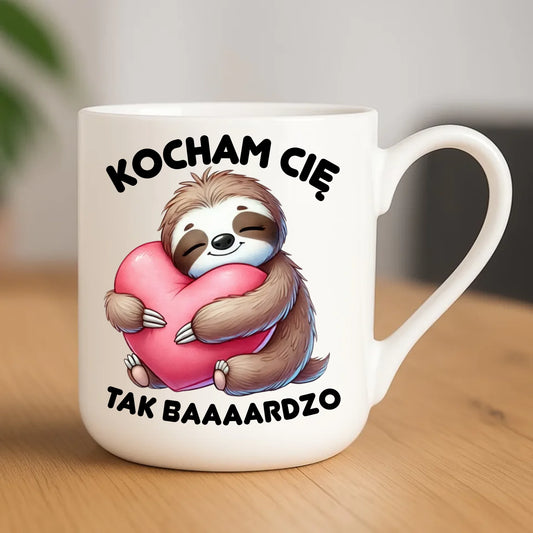 Kubek elegant - Leniwiec Kocham Cię tak baaaardzo W16 - StoryCups.pl