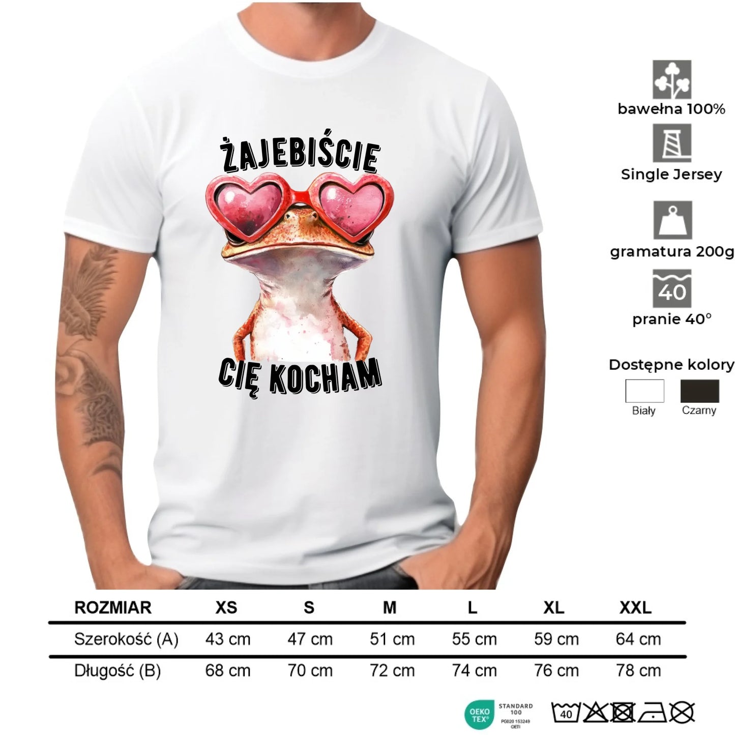 Koszulka męska dla par - Żajebiście Cię Kocham Żaba W17 - StoryCups.pl