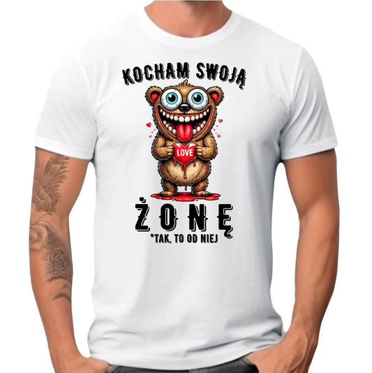 Koszulka męska dla męża - Kocham swoją żonę W23 - StoryCups.pl