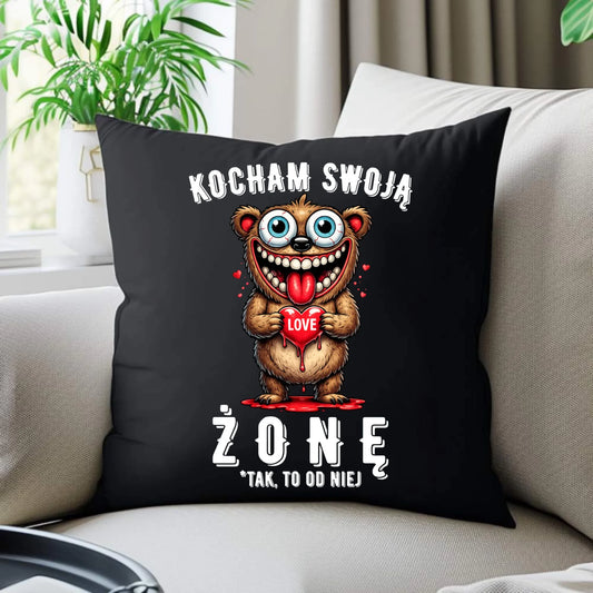 Poduszka dekoracyjna dla męża - Kocham swoją żonę W23 - StoryCups.pl