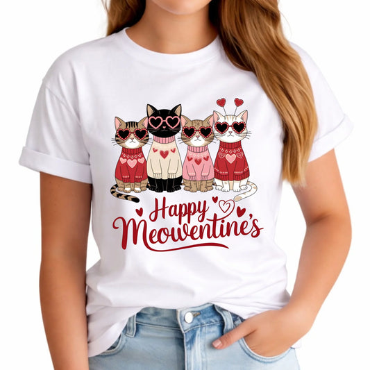 Koszulka damska na Walentynki dla kociary - Happy Meowentine's W25 - StoryCups.pl