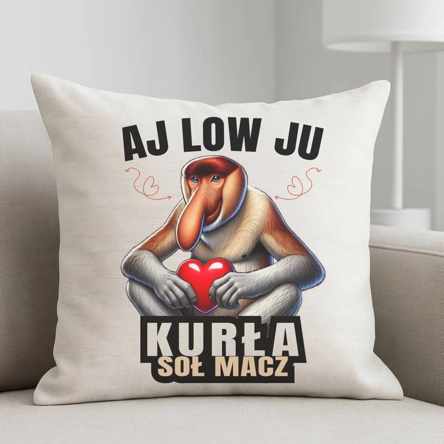 Poduszka dla par - Janusz nosacz - Aj low ju kurła W26 - StoryCups.pl