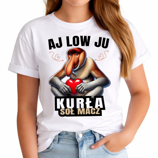Koszulka damska dla par - Janusz nosacz - Aj low ju kurła W26 - StoryCups.pl