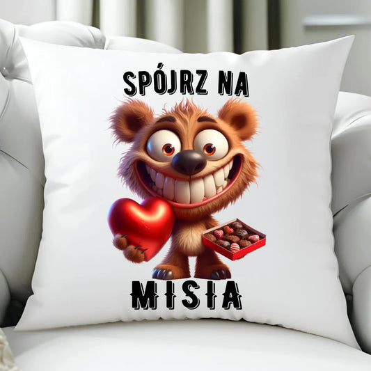 Poduszka na Walentynki - Spójrz na Misia W31 - StoryCups.pl