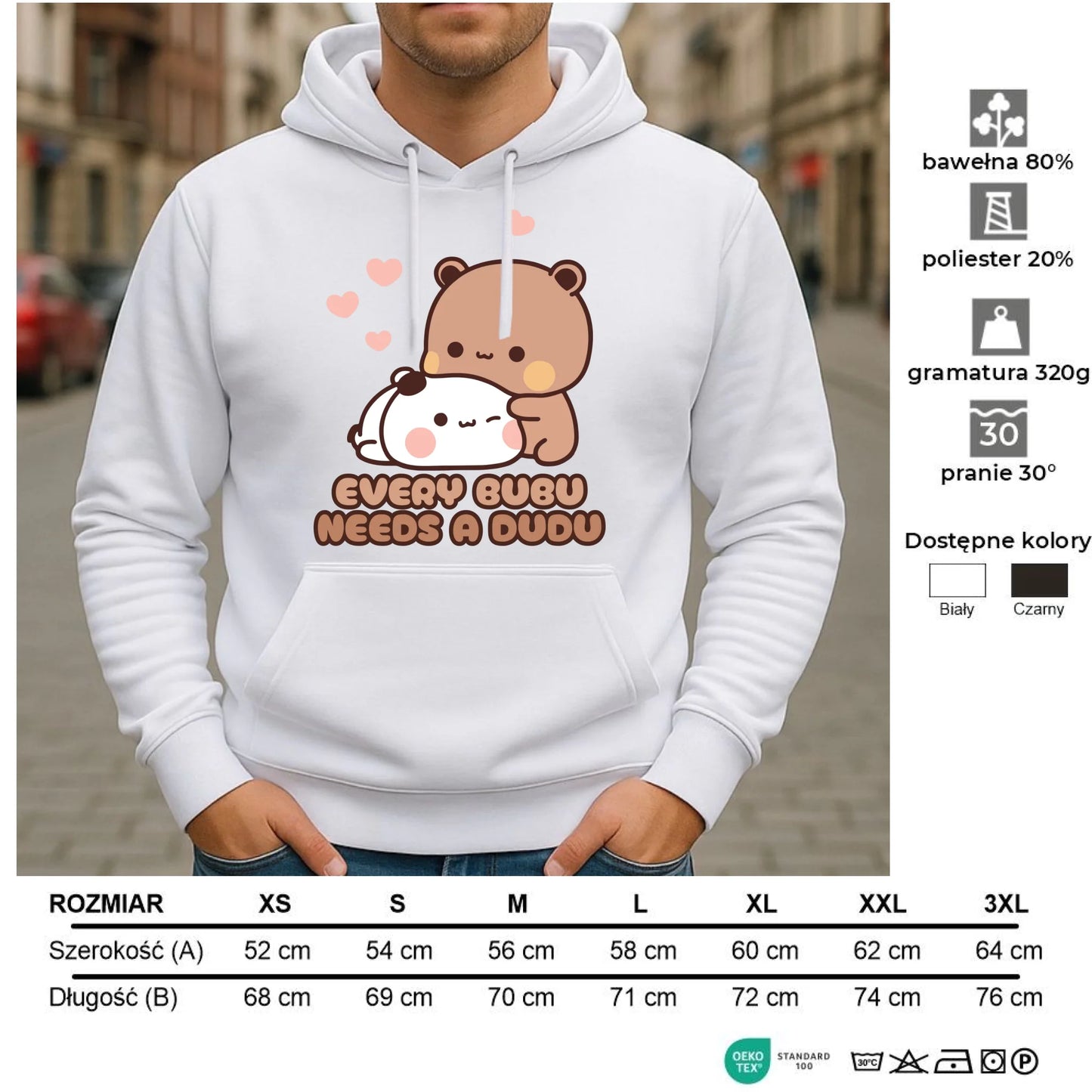 Bluza męska z kapturem dla par - Every Bubu needs a Dudu W33 - StoryCups.pl