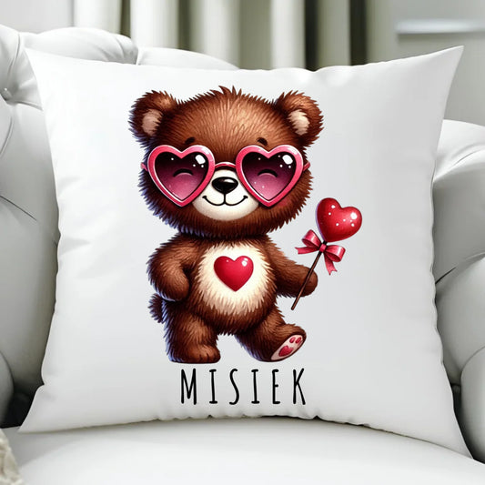 Poduszka na Walentynki - Misiek z sercem W34 - StoryCups.pl