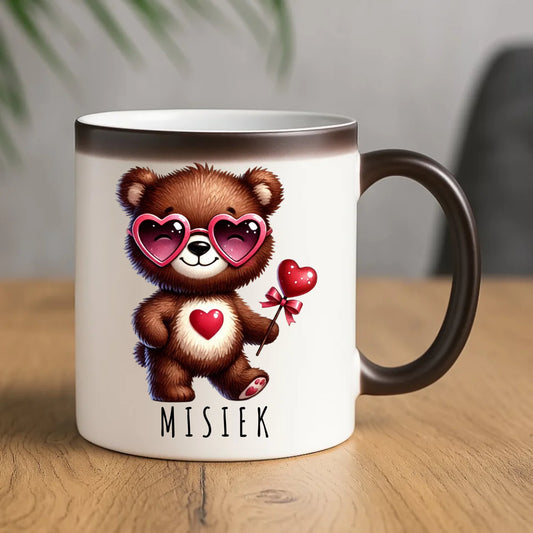 Kubek magiczny - Misiek z sercem W34 - StoryCups.pl