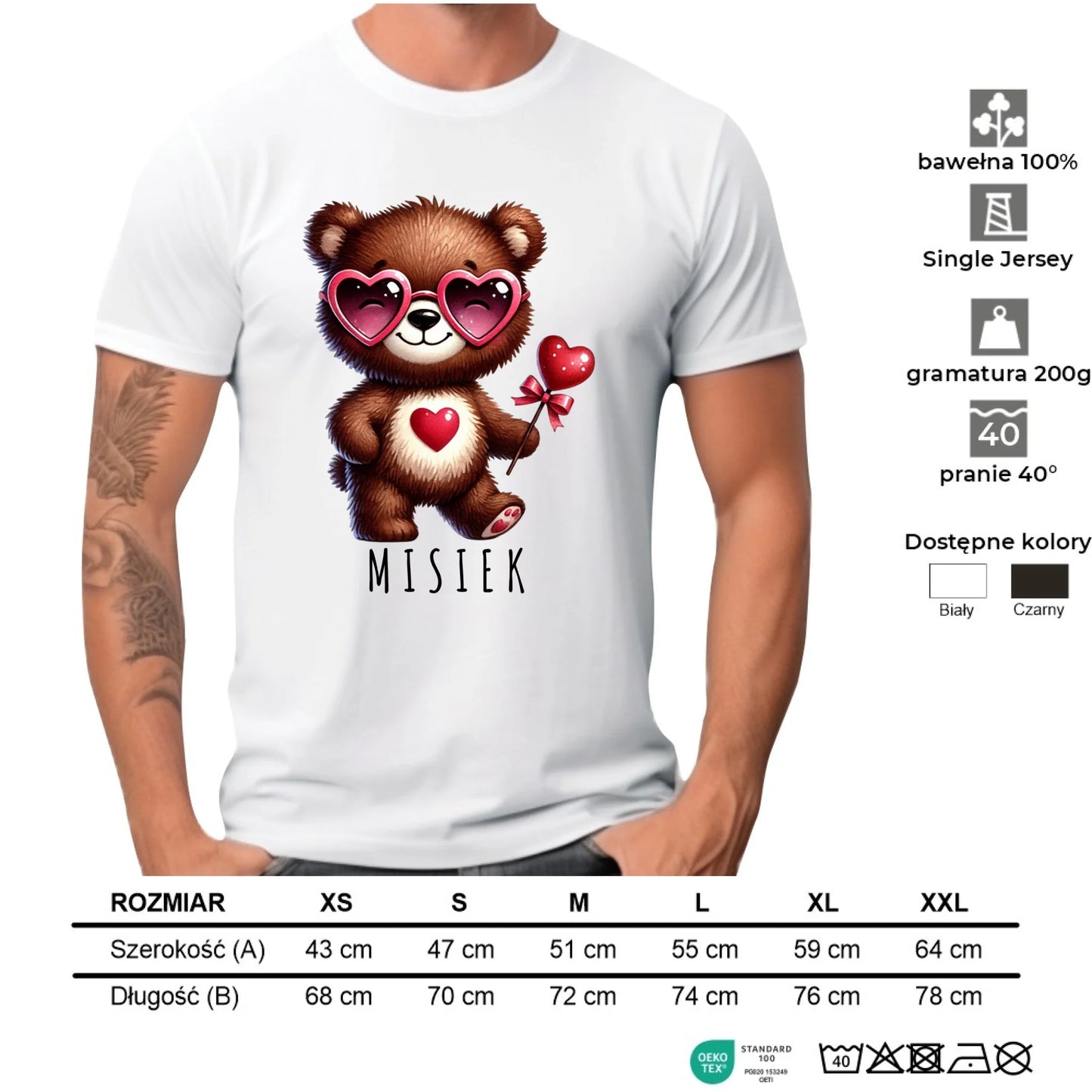 Koszulka męska - Misiek z sercem W34