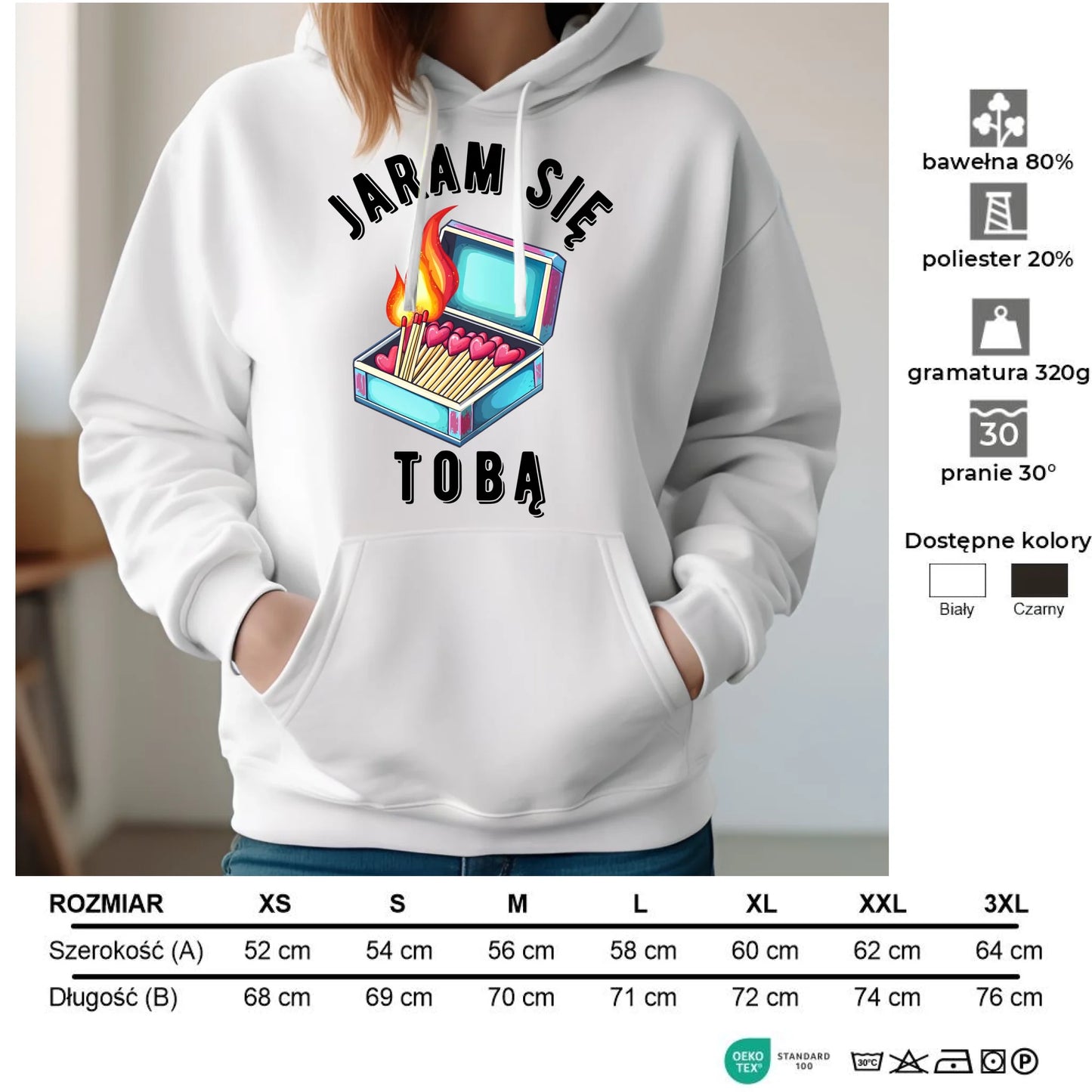 Bluza damska z kapturem - Jaram się Tobą W39 - StoryCups.pl