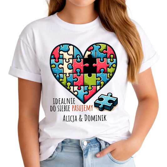 Koszulka damska - Idealnie do siebie pasujemy - personalizowana W44 - StoryCups.pl