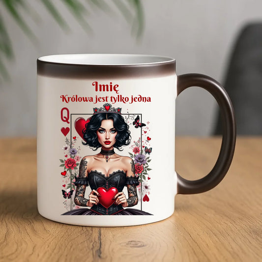 Kubek magiczny dla niej - Królowa jest tylko jedna - personalizowany W46 - StoryCups.pl