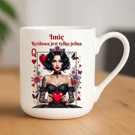 Kubek elegant dla niej - Królowa jest tylko jedna - personalizowany W46 - StoryCups.pl