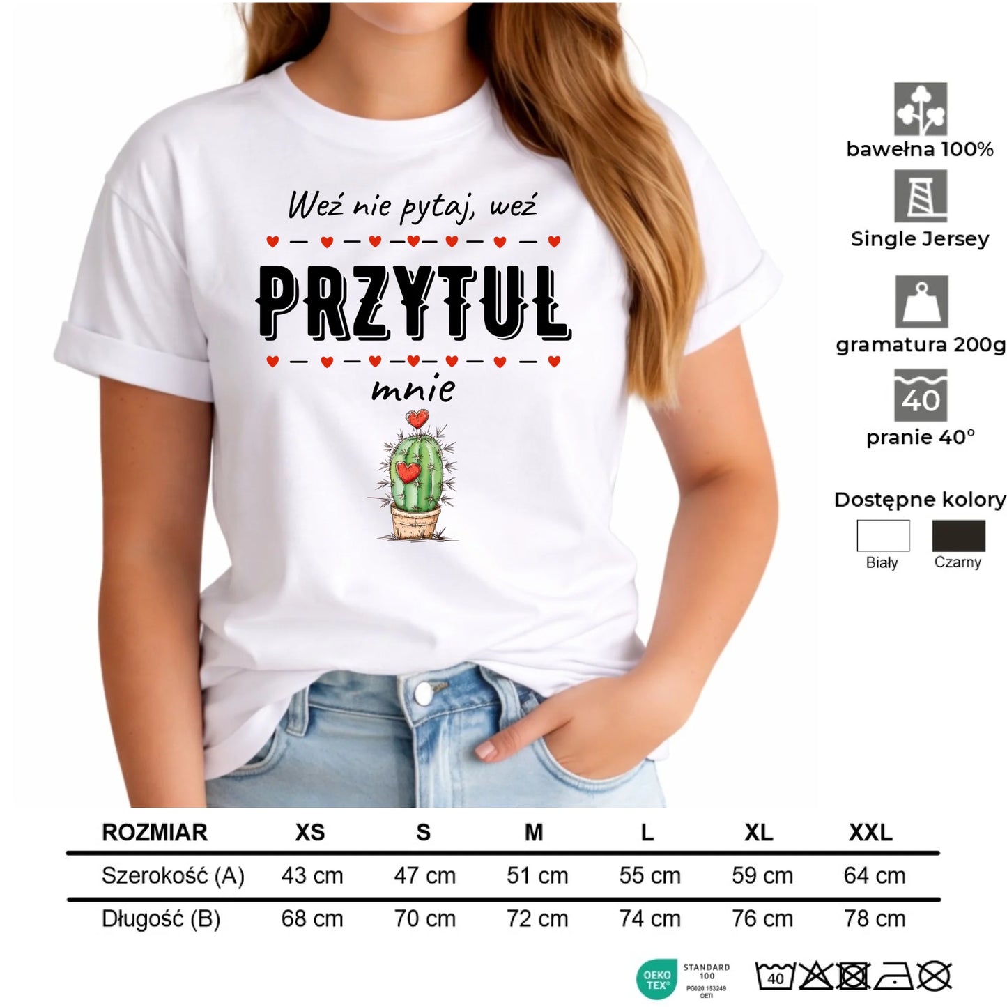 Koszulka damska - Weź nie pytaj, weź przytul mnie W49 - StoryCups.pl