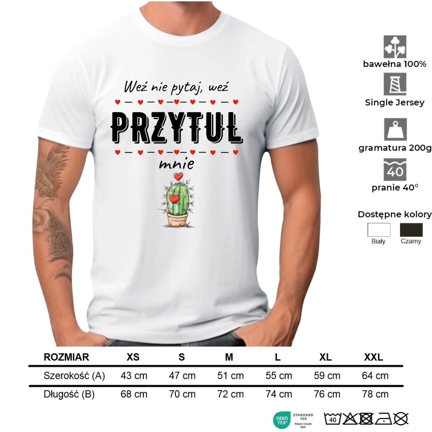 Koszulka męska - Weź nie pytaj, weź przytul mnie W49 - StoryCups.pl