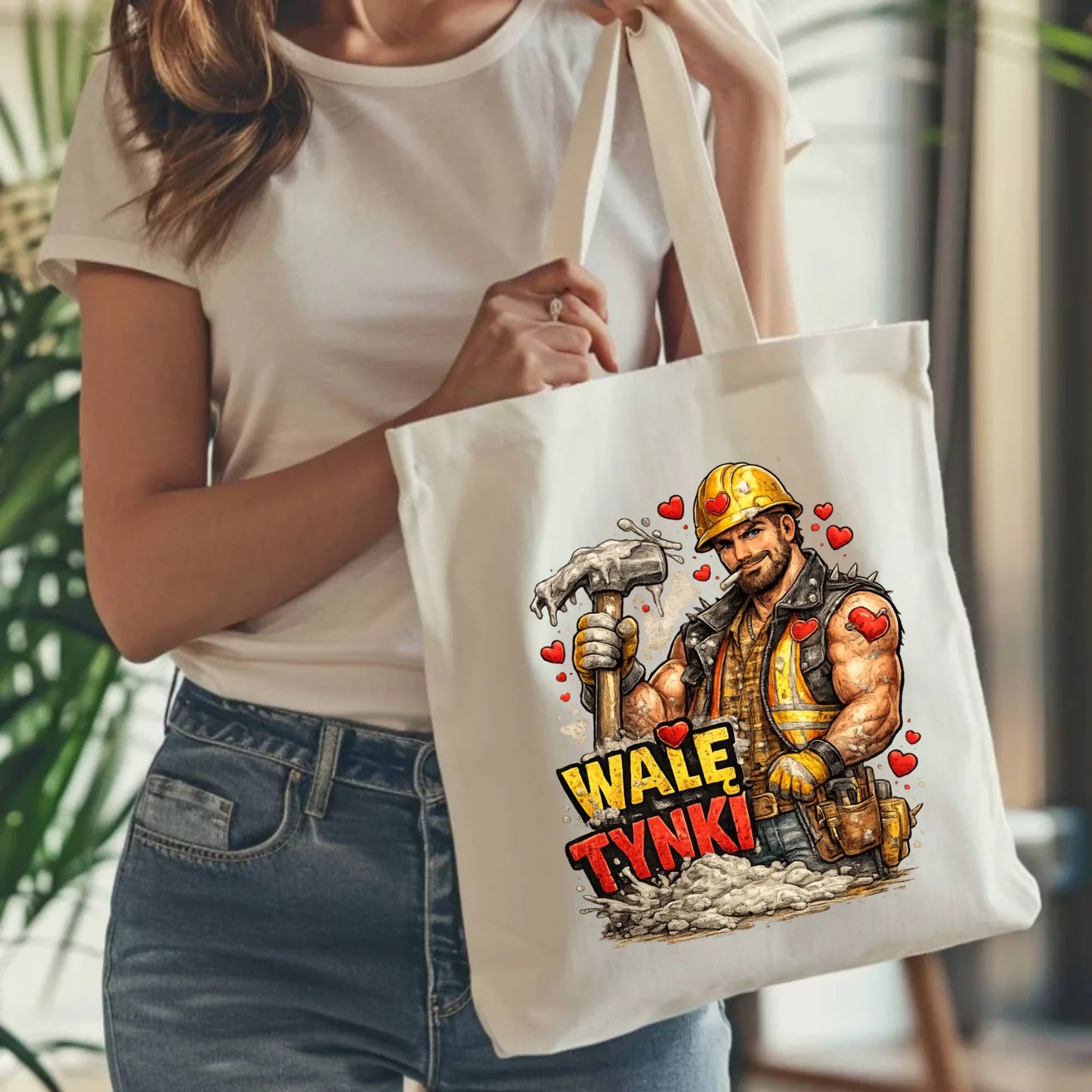 Torba na Walentynki - Budowlaniec Walę tynki W64 - StoryCups.pl