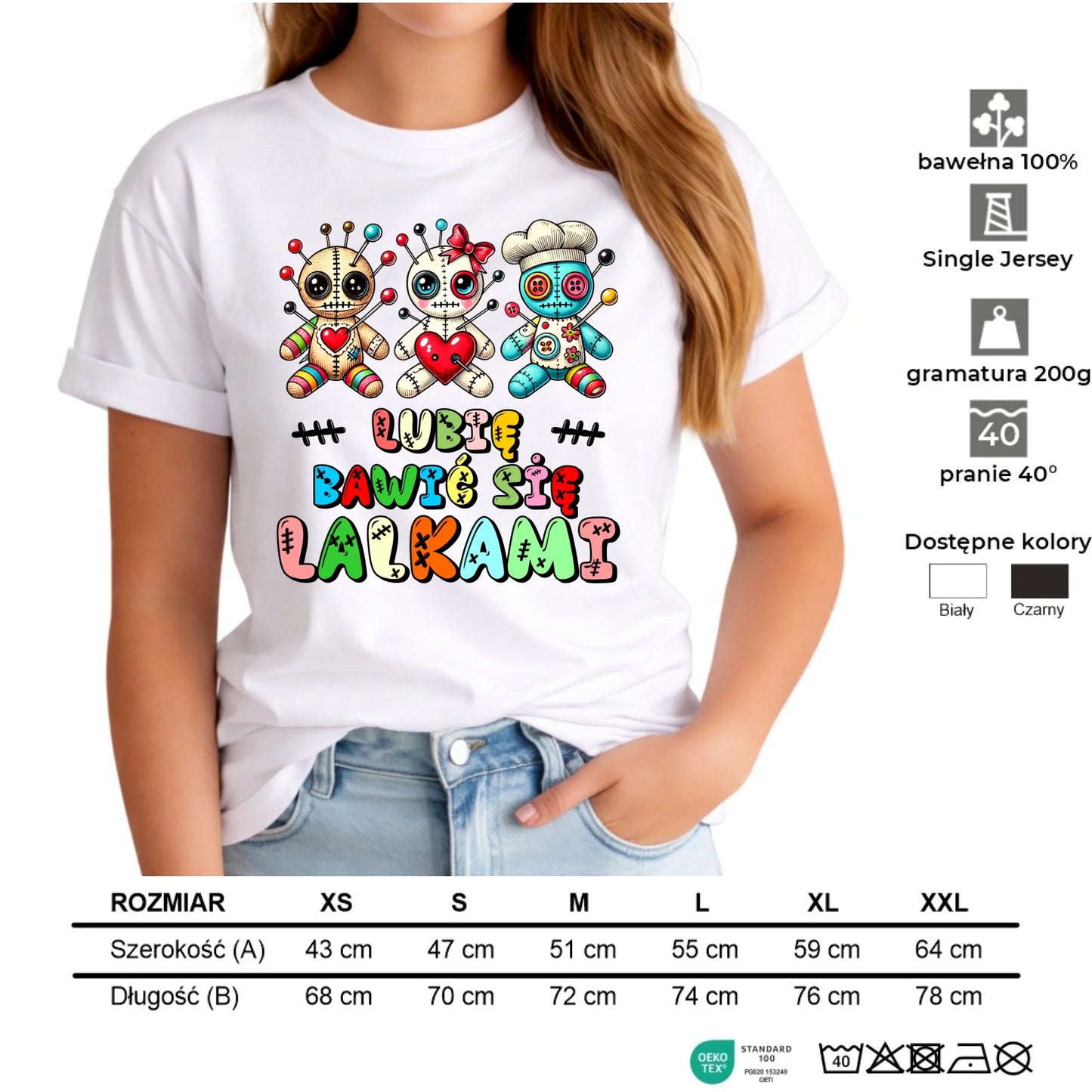 Koszulka damska - Voodoo Lubię bawić się lalkami W52 - StoryCups.pl