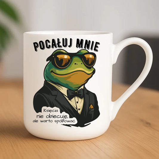 Kubek elegant - Żaba w garniturze pocałuj mnie W55 - StoryCups.pl