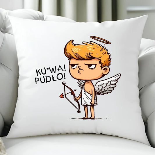Poduszka - Aniołek z łukiem ku*wa pudło - bez cenzury W56 - StoryCups.pl
