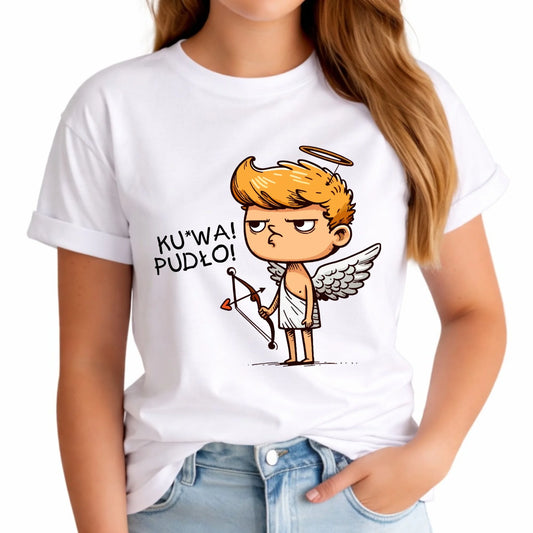 Koszulka damska - Aniołek z łukiem ku*wa pudło - bez cenzury W56 - StoryCups.pl