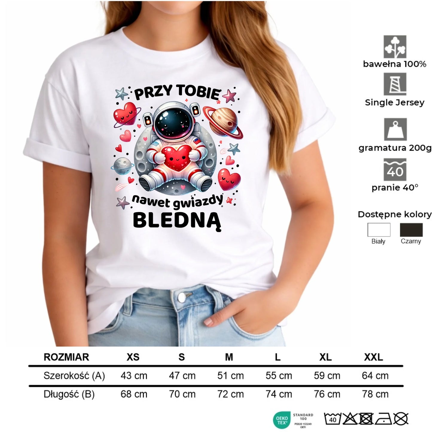 Koszulka damska - Przy Tobie nawet gwiazdy bledną W57 - StoryCups.pl