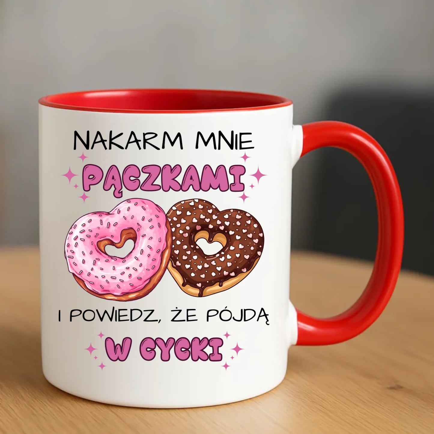 Kubek dla dziewczyny - Nakarm mnie pączkami W59 - StoryCups.pl