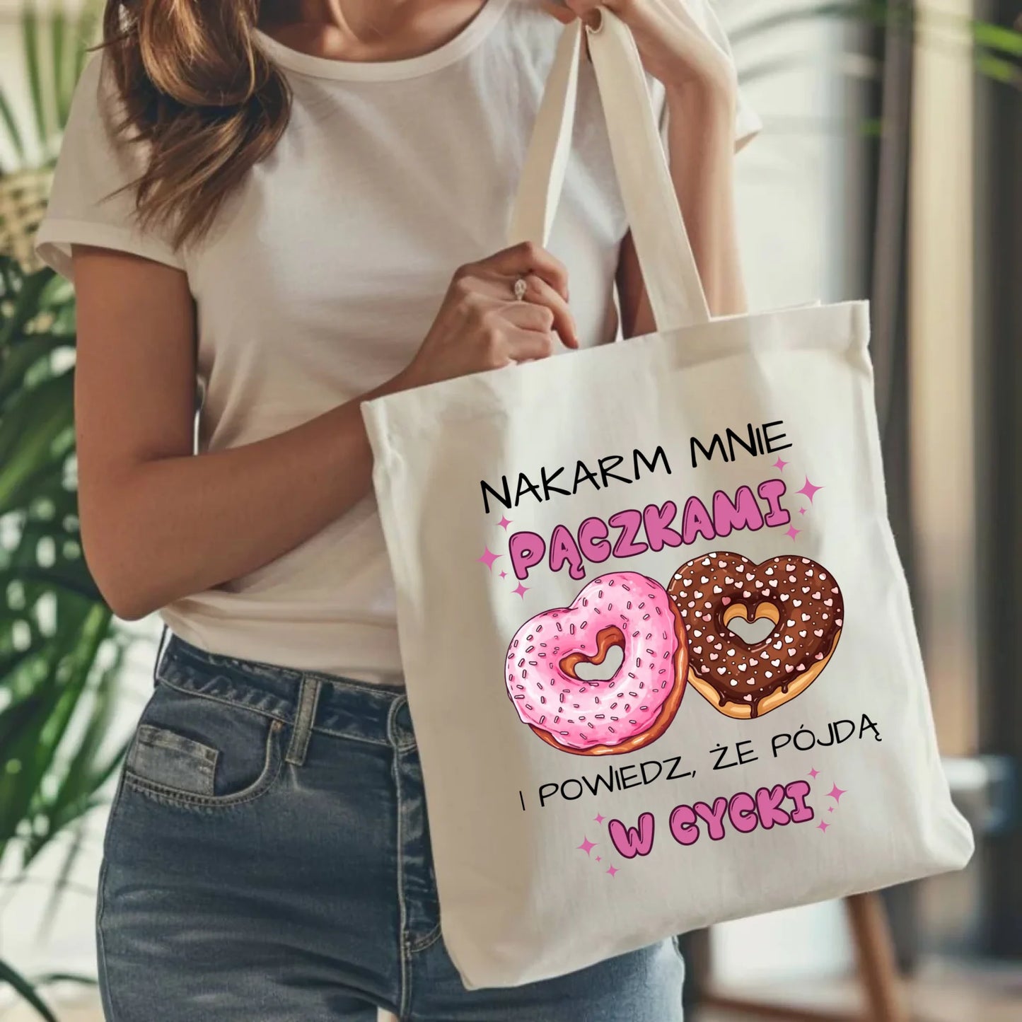 Torba dla dziewczyny - Nakarm mnie pączkami W59 - StoryCups.pl