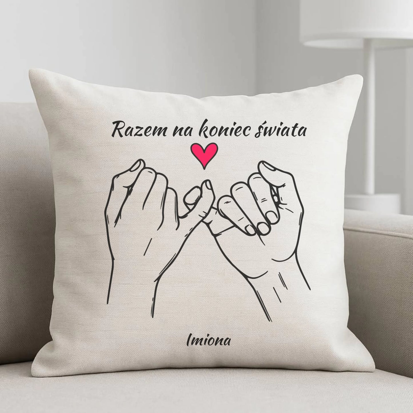 Poduszka dla par - Razem na koniec świata - personalizowana W60 - StoryCups.pl