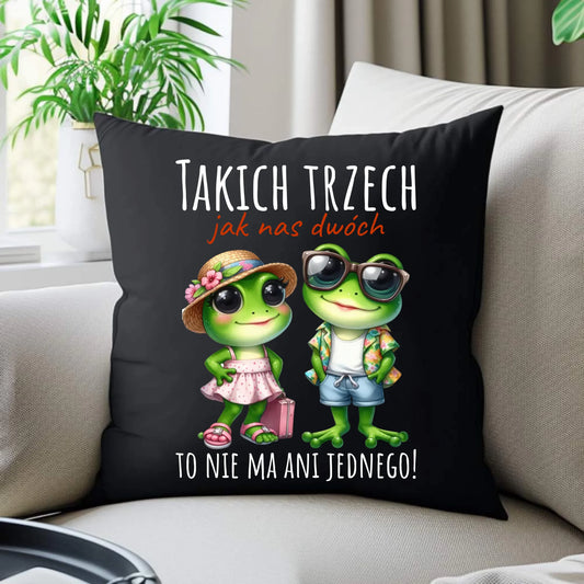 Poduszka dekoracyjna dla par - Żabki Takich trzech jak nas dwóch DCH11 - StoryCups.pl