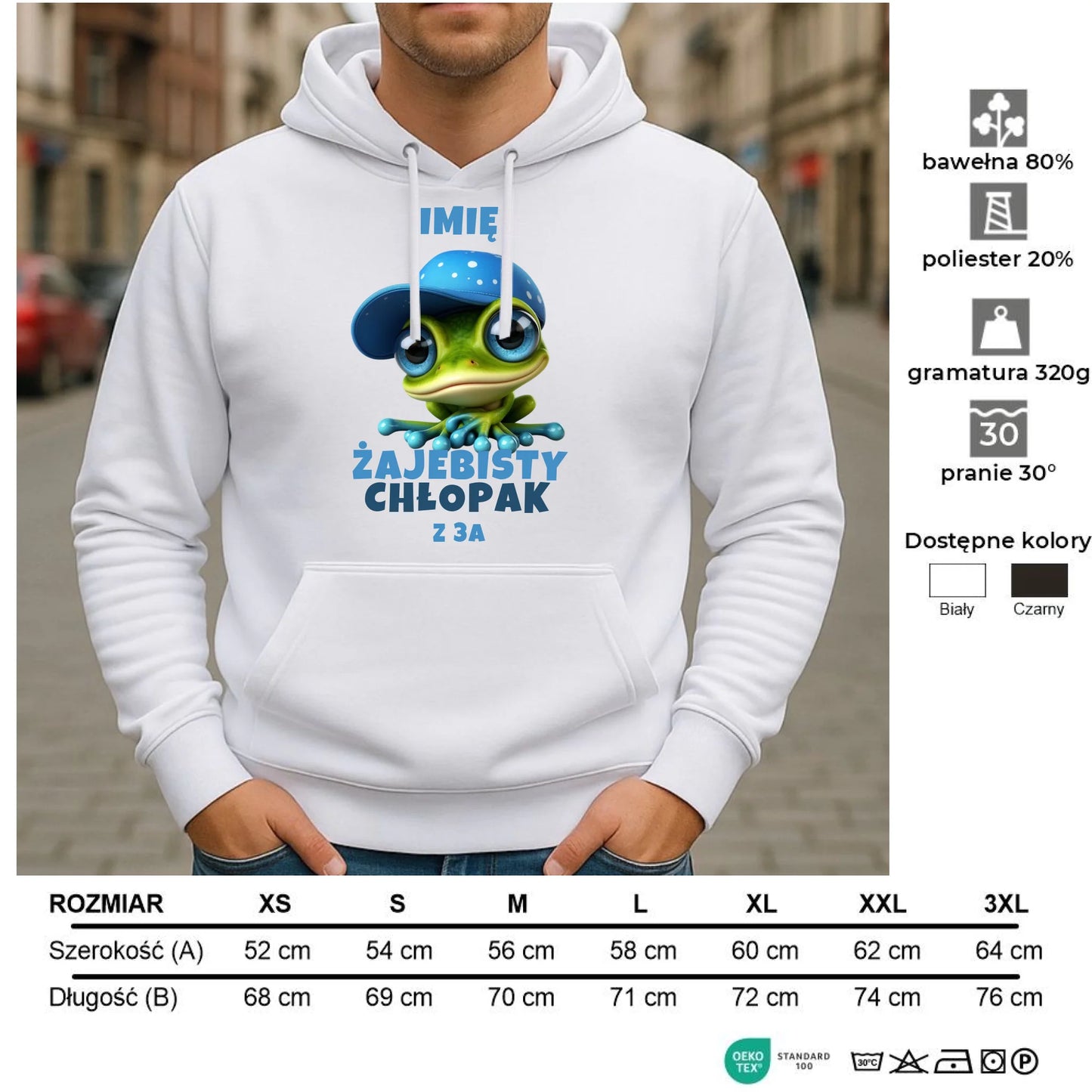 Bluza męska z kapturem - Żajebisty Chłopak - personalizowana DCH01 - StoryCups.pl