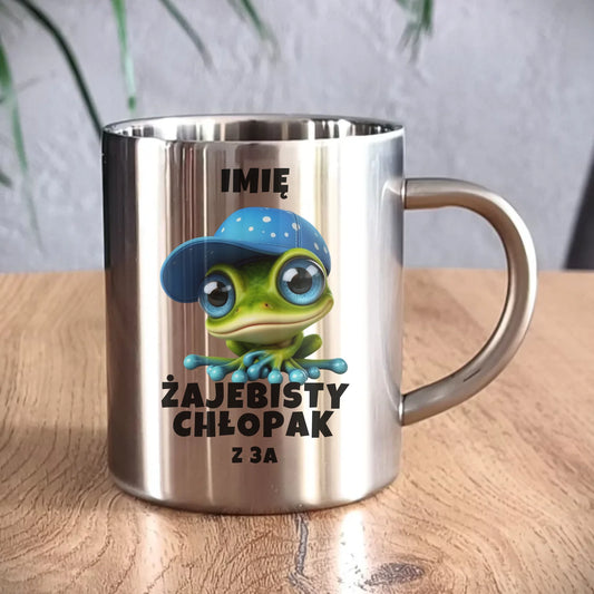 Kubek metalowy - Żajebisty Chłopak - personalizowany DCH01 - StoryCups.pl