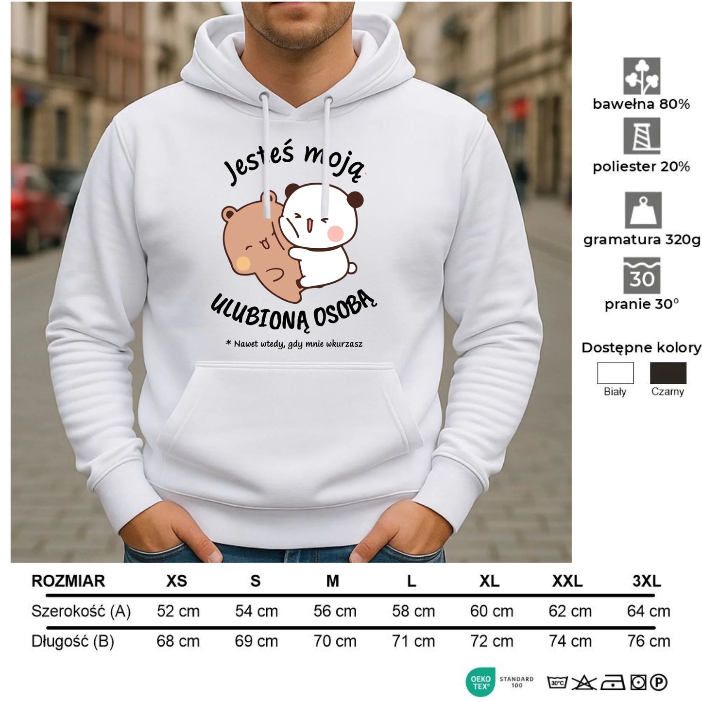 Bluza męska z kapturem - Jesteś moją ulubioną osobą W69 - StoryCups.pl