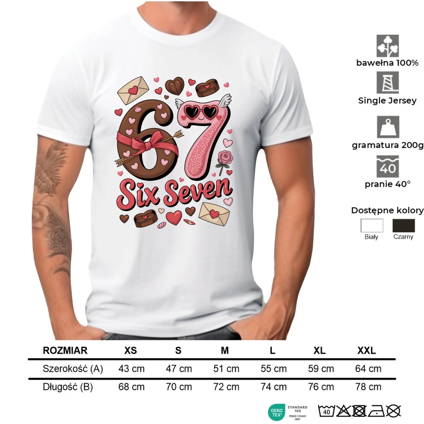 Koszulka męska - Miłość Six Seven 67 W72 - StoryCups.pl