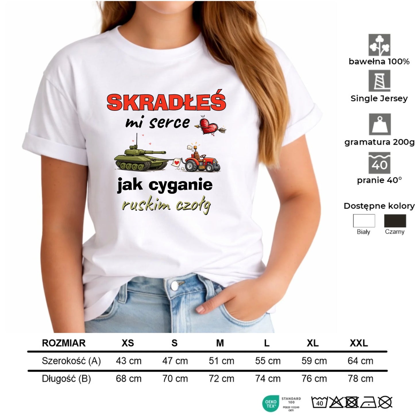 Koszulka damska - Skradłeś mi serce jak cyganie ruskim czołg W77 - StoryCups.pl