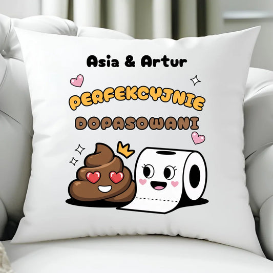Poduszka dla par - Perfekcyjnie dopasowani - personalizowana W81 - StoryCups.pl