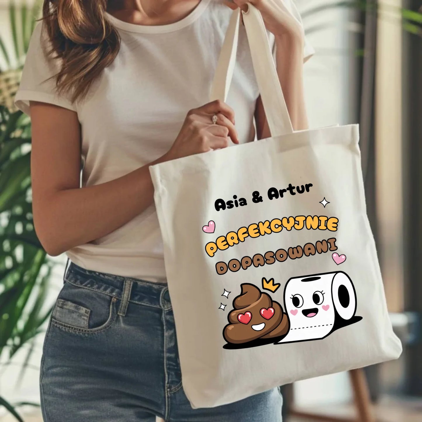 Torba dla par - Perfekcyjnie dopasowani - personalizowana W81 - StoryCups.pl