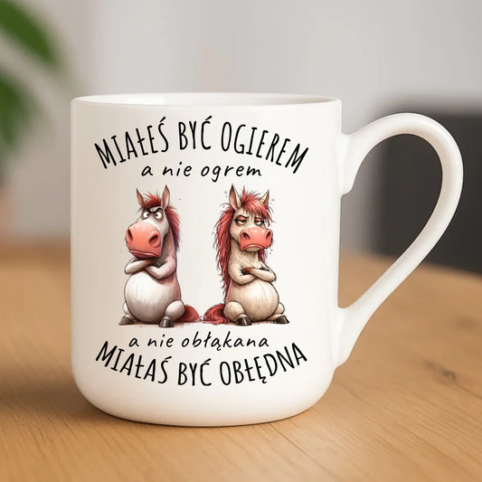 Kubek elegant dla par - Ogier & Obłędna - śmieszny W85 - StoryCups.pl